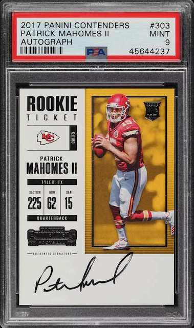 2017 Patrick Mahomes Panini Contenders Rookie Card