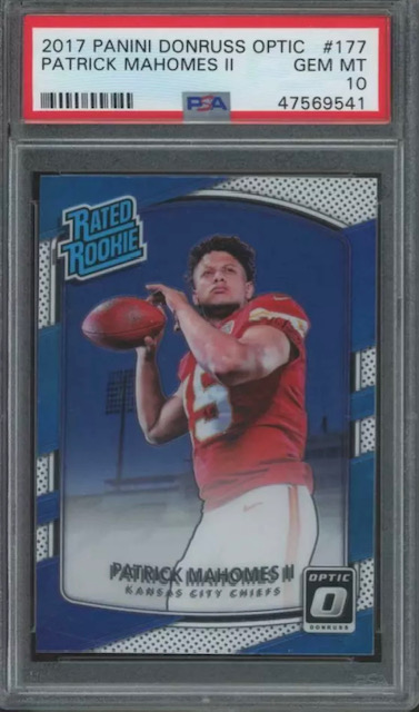 2017 Patrick Mahomes Panini Donruss Optic Rookie Card