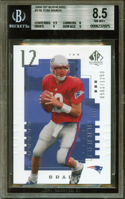 2000 SP Authentic Tom Brady Rookie Card