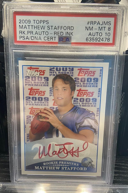 2009 Matthew Stafford Topps Rookie Premier Auto Red Ink Card