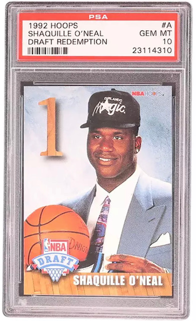 1992-93 Shaq NBA Hoops Draft Redemption Rookie Card