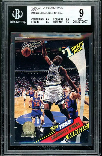 1992-93 Shaq Topps Archives Gold Rookie Card