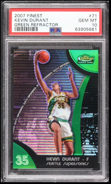 2007-08 Kevin Durant Finest Green Refractor Rookie Card