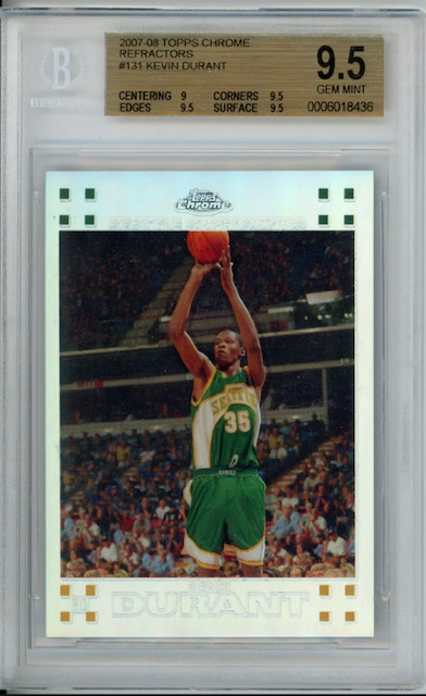 2007-08 Kevin Durant Topps Chrome Refractor Rookie Card