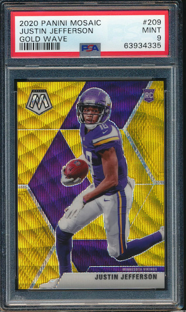 2020 Justin Jefferson Panini Mosaic Gold Wave