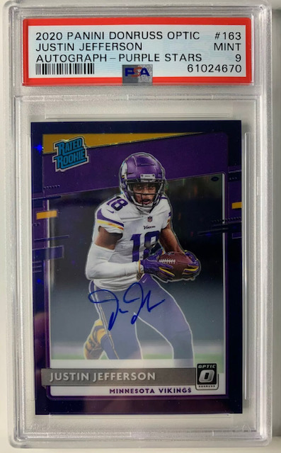 2020 Justin Jefferson Optic Rated Rookie Purple Stars Auto