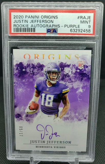 2020 Justin Jefferson Panini Origins Purple Auto