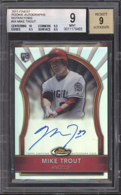 Photo of 2011 Mike Trout Topps Finest Rookie Card