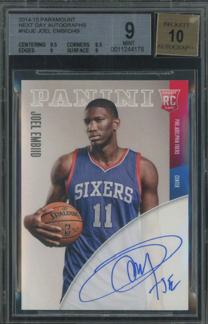 Photo of 2014-15 Joel Embiid Paramount Next Day Rookie Card