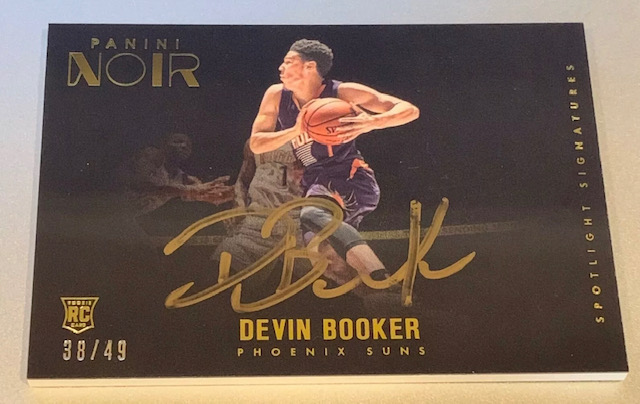 Photo of 2015-16 Devin Booker Panini Noir Spotlight Signatures Rookie Card