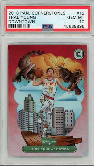 Photo of 2018-19 Trae Young Cornerstones Downtown Rookie Card