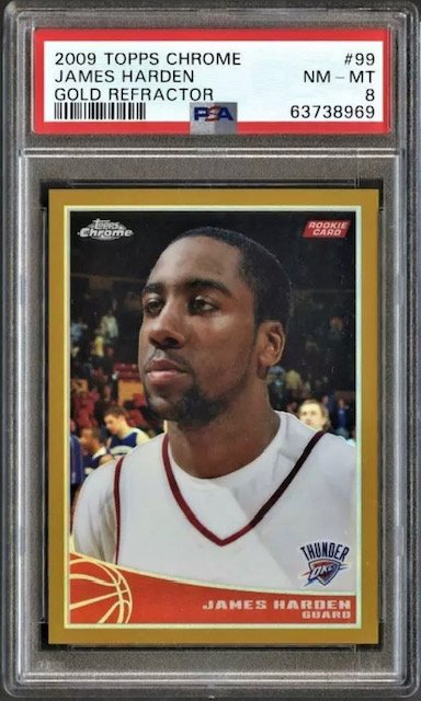Photo of 2009 James Harden Topps Chrome Refractors Gold Rookie Card