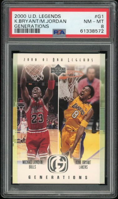 Photo of 2000 Michael Jordan and Kobe Bryant Upper Deck Legends Generations Card