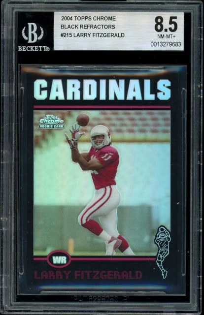 Photo of 2004 Larry Fitzgerald Topps Chrome Black Refractor Rookie Card