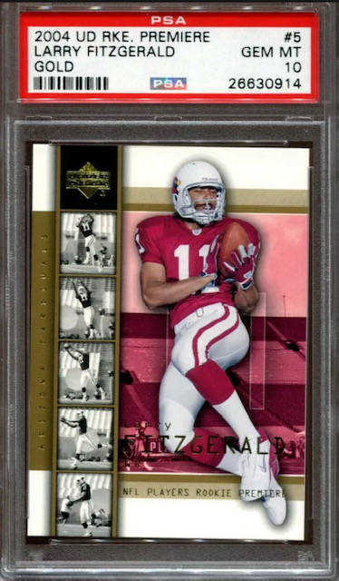 Photo of 2004 Larry Fitzgerald Upper Deck Rookie Premiere Gold Rookie Card