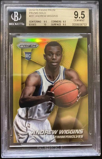 Photo of 2014 Andrew Wiggins Panini Prizm Gold Rookie Card