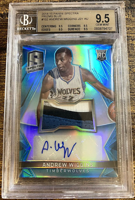 Photo of 2014 Andrew Wiggins Panini Spectra Blue RPA Rookie Card
