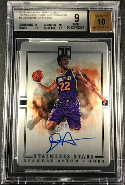 Photo of 2018 Deandre Ayton Impeccable Stainless Rookie Card