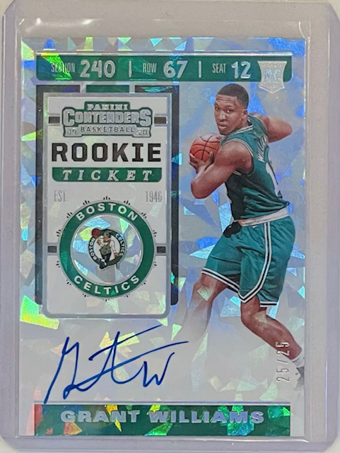 Photo of 2019 Grant Williams Contenders Cracked Ice Rookie Card