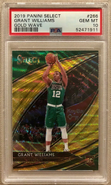 Photo of 2019 Grant WIlliams Select Courtside Gold Wave Rookie Card