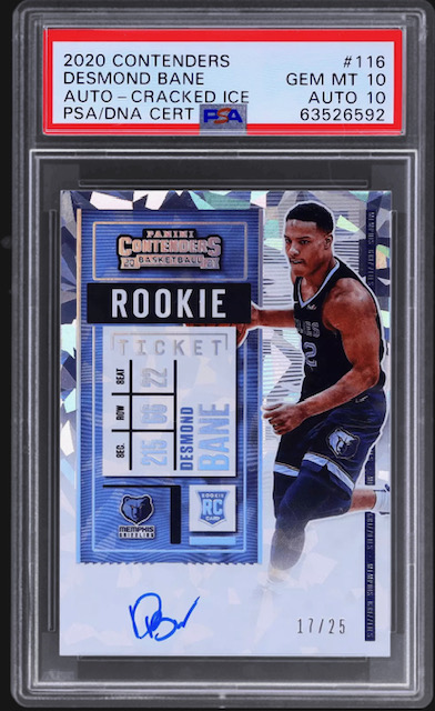 Photo of 2020 Desmond Bane Contenders Rookie Ticket Cracked Ice Rookie Card