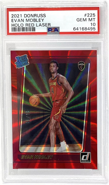 Photo of 2021 Evan Mobley Donruss Rated Rookie Holo Red Laser Rookie Card