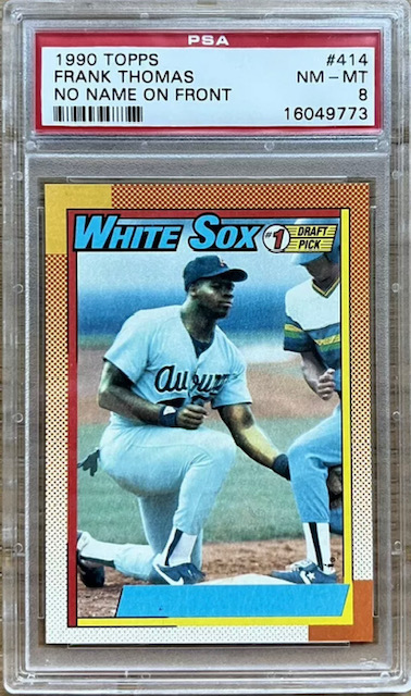 Photo of 1990 Frank Thomas Topps "No Name on Front" Rookie Card