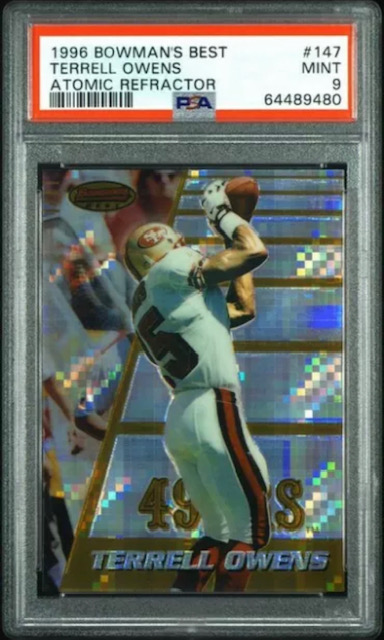Photo of 1996 Terrell Owens Bowman's Best Atomic Refractor Rookie Card