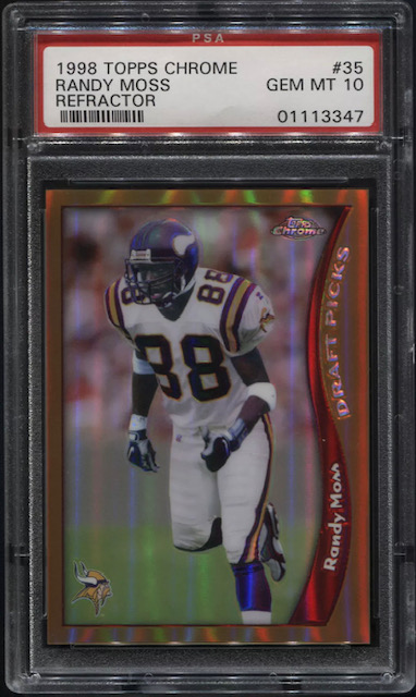 Photo of 1998 Randy Moss Topps Chrome Refractor Rookie Card