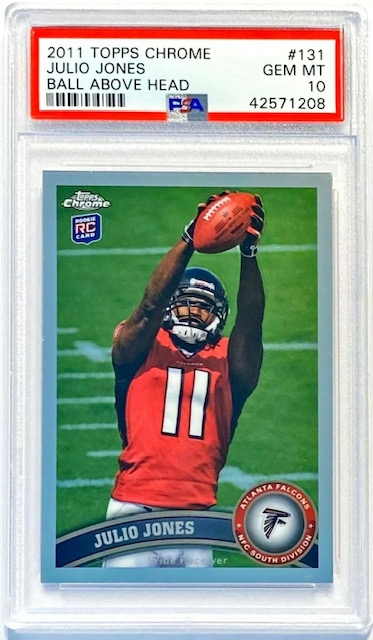 Photo of 2011 Julio Jones Topps Chrome "Ball Above Head" Rookie Card