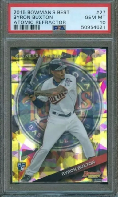 Photo of the 2015 Byron Buxton Bowman's Best Atomic Refractor Rookie Card