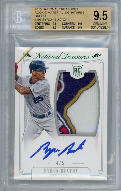 Photo of the 2015 Byron Buxton National Treasures Rookie Card