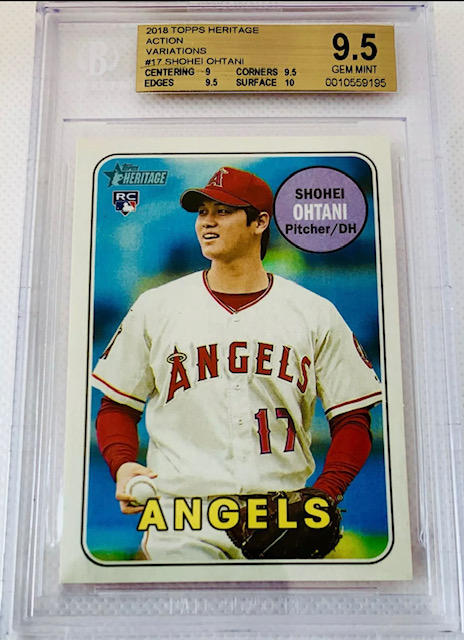 Photo of 2018 Shohei Ohtani Topps Heritage Action Variation Rookie Card