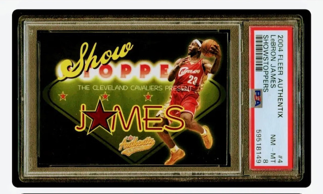 Photo of a 2004-05 Lebron James Fleer Authentix Show Stopper Card
