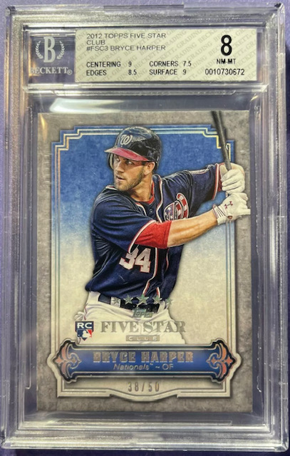 Photo of a 2012 Bryce Harper Topps Five Star Rookie Card