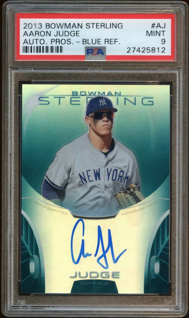 Photo of a 2013 Aaron Judge Bowman Sterling Rookie Card