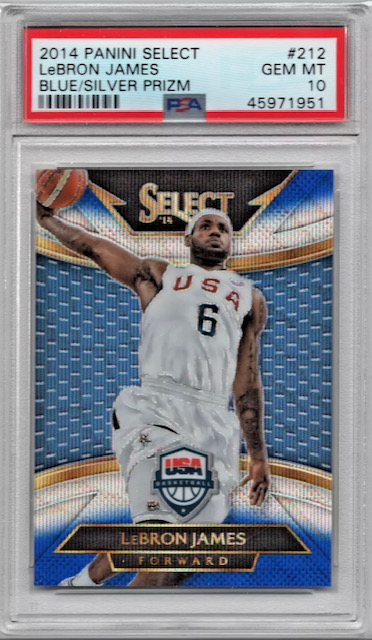 Photo of a 2014-15 Lebron James Select Blue/Silver Card