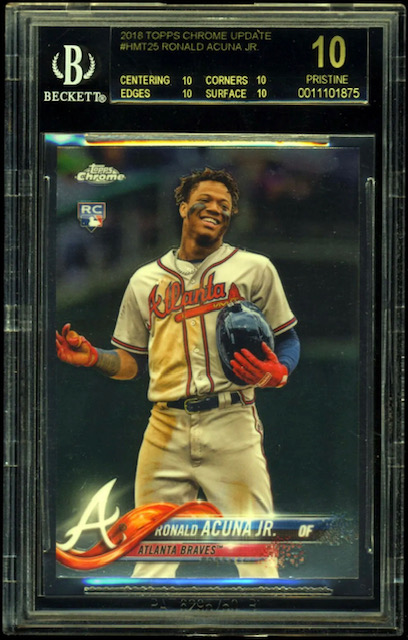 Photo of a 2018 Ronald Acuna Topps Chrome Update Rookie Card