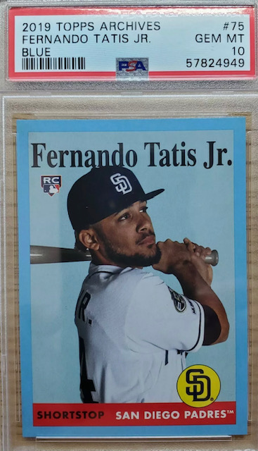 Photo of a 2019 Fernando Tatis Jr Topps Archives Blue Rookie Card