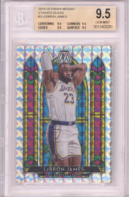 Photo of a 2019 Lebron James Mosaic Stained Glass Card