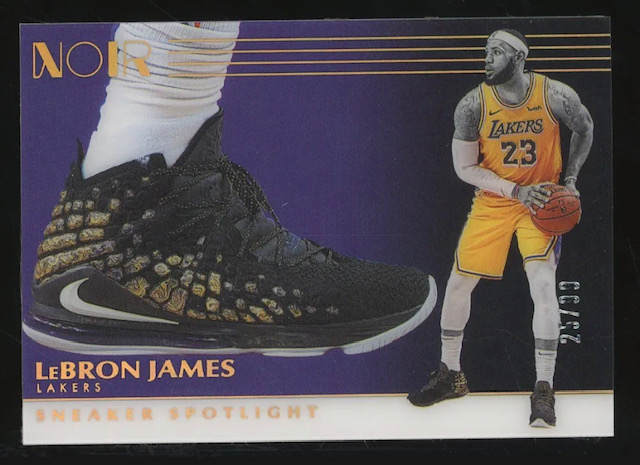 Photo of a 2019 Lebron James Noir Sneaker Spotlight Card