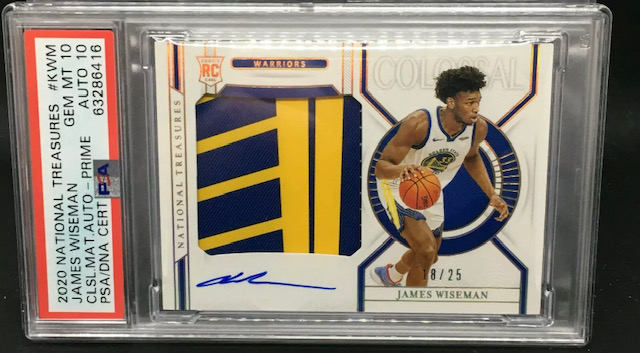 Photo of a 2020-21 James Wiseman National Treasures RPA Rookie Card