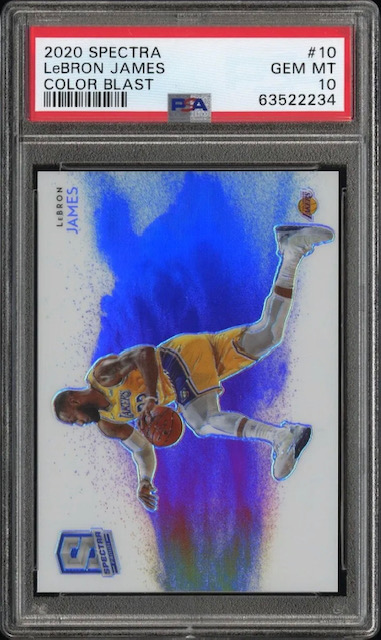 Photo of a 2020 Lebron James Spectra Color Blast Card