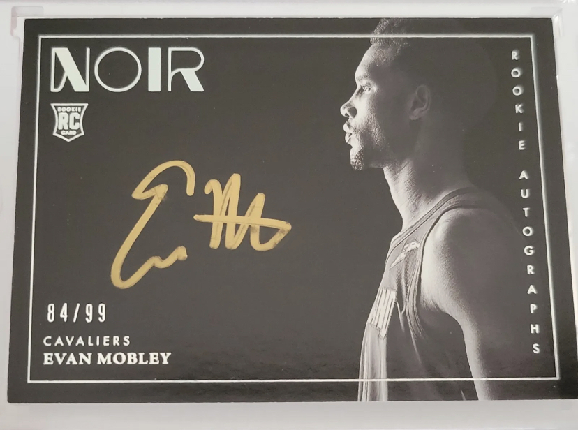 Photo of a 2021 Evan Mobley Panini Noir Rookie Autographs Rookie Card