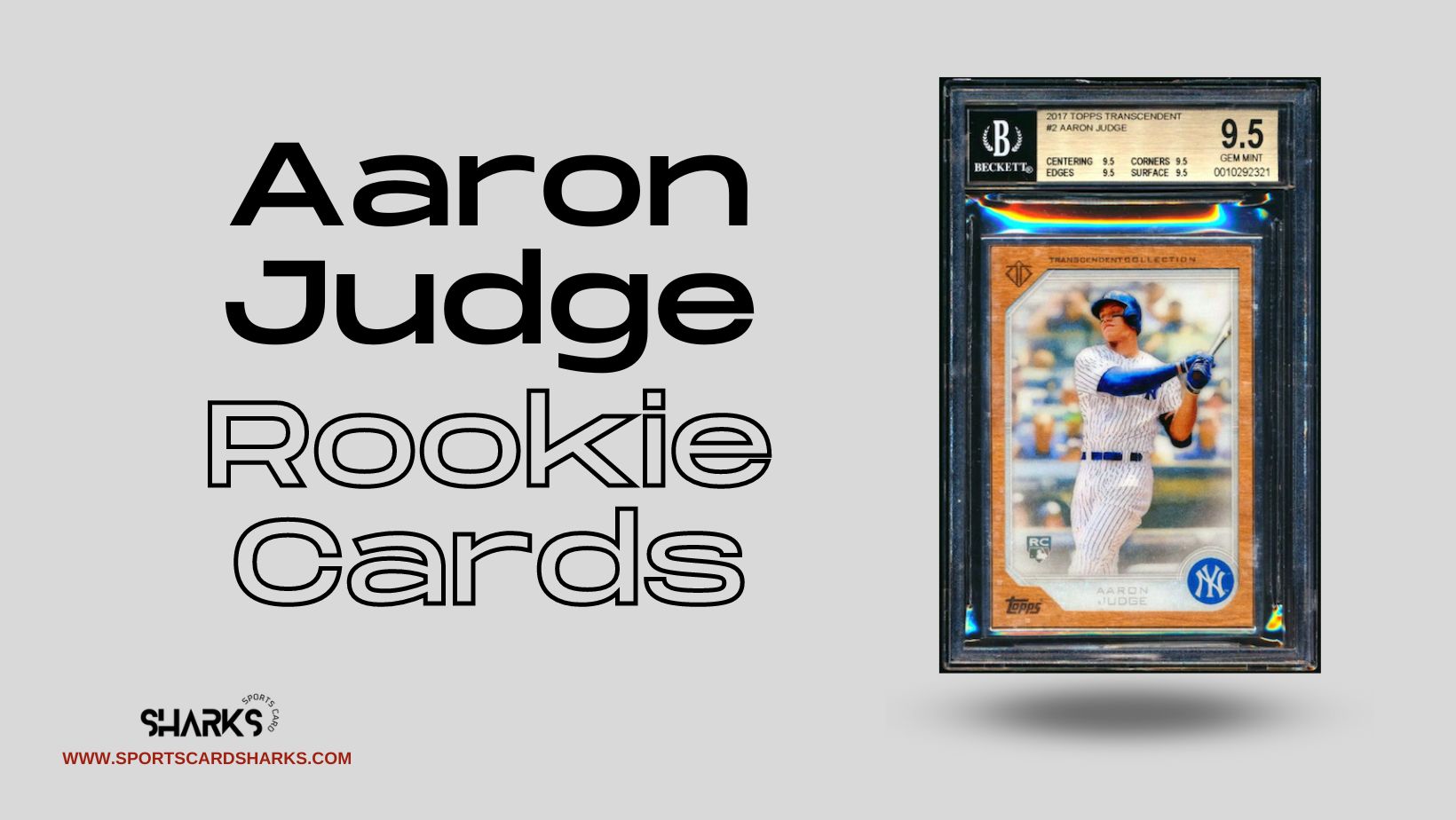 Featured image for the Best Aaron Judge Rookie Cards blog post on Sports Card Sharks