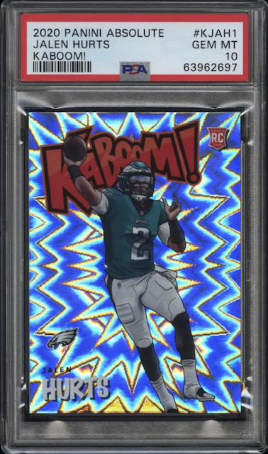 Photo of a 2020 Jalen Hurts Kaboom rookie card